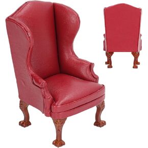Dollhouse Sofa Single ، 1:12 Miniature Cloth Backrest Redro Red Dollhouse Chair لغرفة معيشة Dollhous