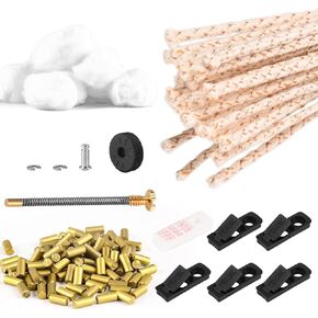 Flint and Wick Replacement Set-Upgraded Lighter Repair Kit for Fluid Lighter & Insert(Metal Lighter Gasket,Wick with Needle,Spring,Cotton Balls,Lighter Flint & Screw Tool)