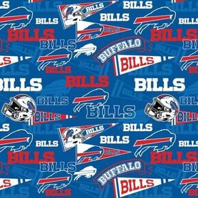 Buffalo Bills Cotton Fabric - NFL Team Logo Coton Fabran