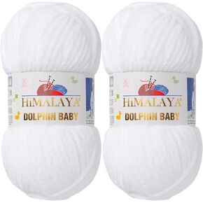 2 عبوة Himalaya Dolphin Baby Yarn-خيوط شنيل الناعمة المخملية لألعاب Amigurumi الفخمة ، وبطانيات الأطفال ، ومشاريع الكروشيه والحياكة المريحة (80345)