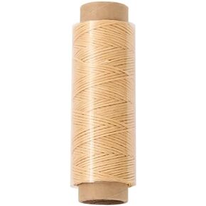 Flat Waxed Thread for Leather Sewing 150D, String Polyester Cord for Leather Craft Stitching Bookbinding Cafts (Green)