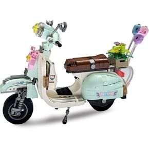 HOUXIPUPY Mini-Motorcyle Vespa-Model Building Blocks Set- Technic Vehicle Vespa Construction Building Blocks Collection Set 673 PCS for Teen and Adults