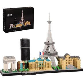 Paris Skyline Architecture Micro Building Blocks Set with Eiffel Tower and The Louvre for Adults, Unique Collectible Model Present for Kid Ages of 14+ 3680PCS