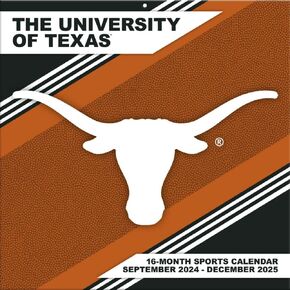 TURNER SPORTS Texas Longhorns 2025 12x12 Team Wall Calendar (25998011821)