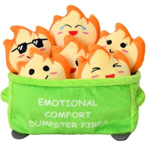 Cute Emotional Support Pickle Plush Toys, 6 Positive Pickles Set in 1 Soft Plush Container, Funny Stuffed Pickles Ornaments Gift for Women & Men, Girls, Friends & Coworkers