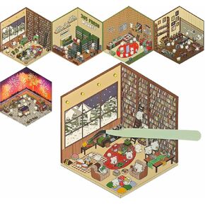 5 مجموعات مشاهد الملصقات ثلاثية الأبعاد ، DIY 3D House Scene علاج ملصق متساوي القياس ، لعبة الاسترخاء اللطيفة ، الملل ، ألعاب تخفيف الإجهاد الاسترخاء المرح
