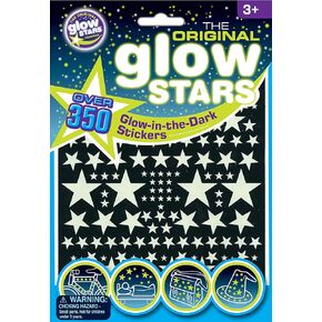 النجوم الأصلية Glowstars 350+ Glow-in-the-Dark مصممة للأطفال الذين تتراوح أعمارهم بين 3 سنوات (B8000)