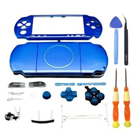 Hzxkqmil Replacement Housing Shell Full Kit Faceplate Case Cover Repair Parts for Sony PSP 3000 PSP3000 Console (Red)