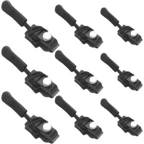 BCMRUN Universal Zipperr Reapermer 3 أحجام إصلاح Zipper REPLICAL KIT قابلة للإزالة تسحب الاستبدال الفوري القابل للتعديل المناسب للملابس ، وظهر الظهر ، والخيام ، والأمتعة (9)