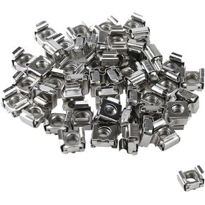 Antrader M6 Cage Nuts, M6 Mounting Cage Nuts for Server Shelves Rack & Cabinet Pack of 50,Black