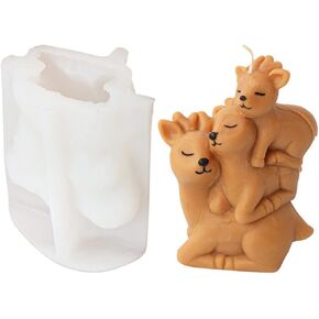 3D Monkey Candle Mould ، قالب السيليكون القرد من فندان ، الشوكولاتة ، ديكور الكيك ، شمعة ، صابون ، طين البوليمر ، زخرفة الجص ، فن الراتنج (قرد)