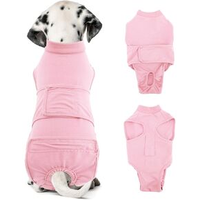OYX Dog Surgery Recovery Suit, Adjustable Back Dog Onesie for Surgery Female Male, Recovery E-Collar & Cone Alternative Surgical Spay, Breathable Bodysuit Shirt Protect Dog's Prevent Licking, Pink M