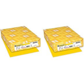 Neenah Paper 22791 Color Cardstock ، 65lb ، 8 1/2 × 11 ، صفراء Sunburst ، 250 ورقة (حزمة 2)