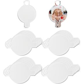 PYD Life 20 Pack Sublimation Ornaments Blanks Acrylic 2.9" x 1.3" for Personalized Christmas Tree Home Decor Bulk,Sublimation Name Plates for Stanley 30 OZ Cups Accessories