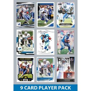9 Card Legends Pack - Barry Sanders Detroit Lions Various Years Topps Panini Donruss Ungraded Trading Cards
