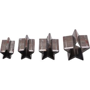 Garosa Leather Leather Cunching مجموعة ، قطع جلدية يموت 4 PCS النجمة شكل سبيكة الصلب واحد ثقب هول جوف