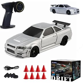 1/43 MINI GYRO RC DRIFT CAR ، 2.4G 4WD Full-properperation RC Electric 15km/H Racing Drift Model مع Gyro ، Gyro ، Mini Mini Toys Gift (RTR)