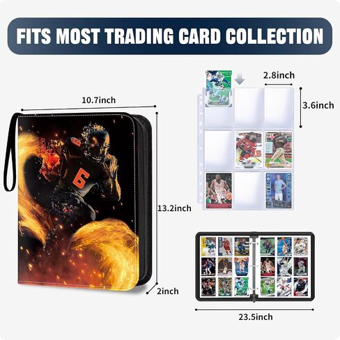 900 BOKER BISHOLL CARD BINDER ، 9 جيب للبطاقات الرياضية مع سوستة مع 50 أكمام بطاقة بيسبول قابلة للإزالة ، تناسب بطاقات التداول in Saudi Arabia