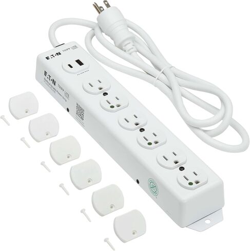 Tripp Lite Eaton Medical Hospital Power Strip with 2 USB Charging Ports, 6 Outlets + 2ft Cord, UL 1363 Certified Power Strip, Wall & Under-Desk Mount, Lifetime Manufacturer's Warranty (PS-602-HGUSB) in Kuwait