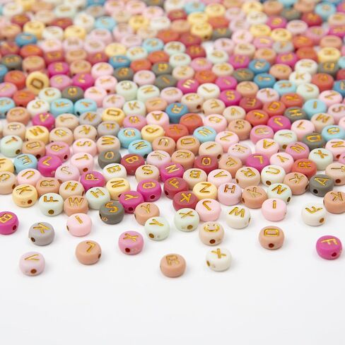 1000pcs 4x7mm خطاب جولة حبات الاكريليك الأبيض مع الحروف الفضية الأبجدية لتصنيع المجوهرات أساور الصداقة (فضية بيضاء) in Kuwait