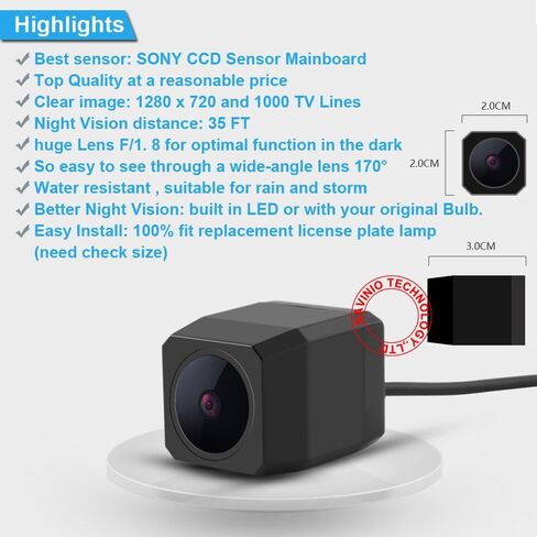 Car High Definition Vehicle Backup Camera Night Vision IP68 Waterproof Rear View Reserved Hole Parking Camera for Mercedes Benz C E S GLK Class 300/350/S400/S500/S600/X204/W204/S204/W212/W221/W216 in Kuwait