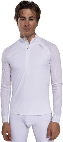 قميص رجالي من Swix Racex بنصف سحاب ومقاوم للرياح وسريع الجفاف وقصة ضيقة وأكمام طويلة in Kuwait