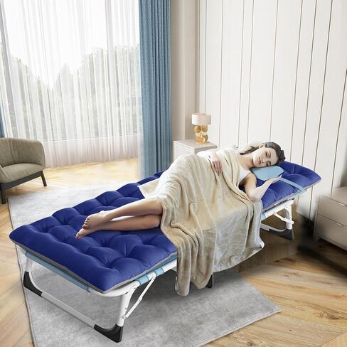 Slsy Sleeping Cots for Adults, 5-Position Folding Chaise Lounge Chairs Outdoor, Portable Folding Bed Cot Lounge Chair for Beach Lawn Camping Pool Sun Tanning in Kuwait