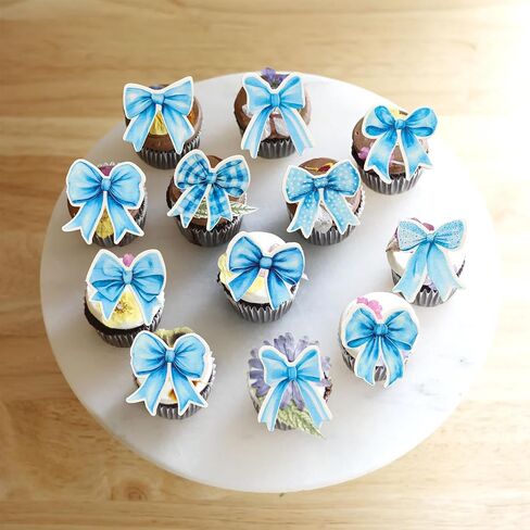 Gyufise 50pcs Edible Purple Bowknot Cupcake Topcake Topcake Wefer Paper Bowknot Cake Dessert تختار استحمام الطفل الأميرة كب كيك لأقبعات العاصفة لإشراك حفلات عيد الميلاد in Kuwait