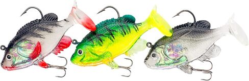 Sunrise Angler Fishing Lures, Pre-Rigged Soft Swimbaits | Paddle Tail |Flanged Tail |Bluegill in Kuwait