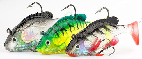 Sunrise Angler Fishing Lures, Pre-Rigged Soft Swimbaits | Paddle Tail |Flanged Tail |Bluegill in Kuwait