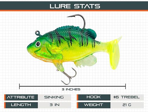 Sunrise Angler Fishing Lures, Pre-Rigged Soft Swimbaits | Paddle Tail |Flanged Tail |Bluegill in Kuwait