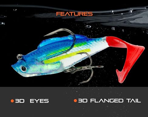 Sunrise Angler Fishing Fishing ، swimbaits الناعمة المسبقة | ذيل مجداف | ذيل مشدود | بلوجل in Kuwait