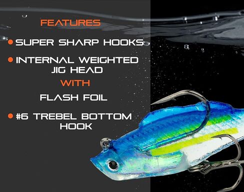 Sunrise Angler Fishing Fishing ، swimbaits الناعمة المسبقة | ذيل مجداف | ذيل مشدود | بلوجل in Kuwait