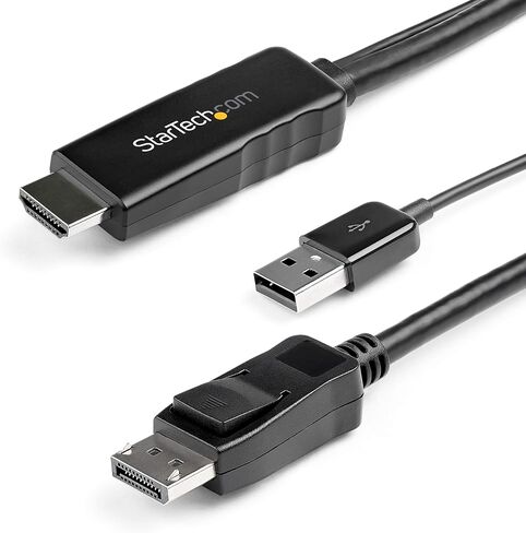 StarTech.com 1ft (30cm) HDMI to DisplayPort Adapter Cable, Active 4K 60Hz HDMI 2.0 to DP 1.2 Converter, HDR, USB Bus Powered, HDMI Source to DisplayPort Monitor for Laptops/PC (128-HDMI-DISPLAYPORT) in Kuwait
