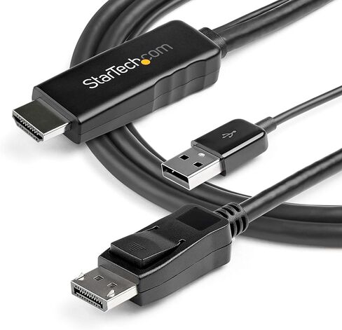 StarTech.com 1ft (30cm) HDMI to DisplayPort Adapter Cable, Active 4K 60Hz HDMI 2.0 to DP 1.2 Converter, HDR, USB Bus Powered, HDMI Source to DisplayPort Monitor for Laptops/PC (128-HDMI-DISPLAYPORT) in Kuwait