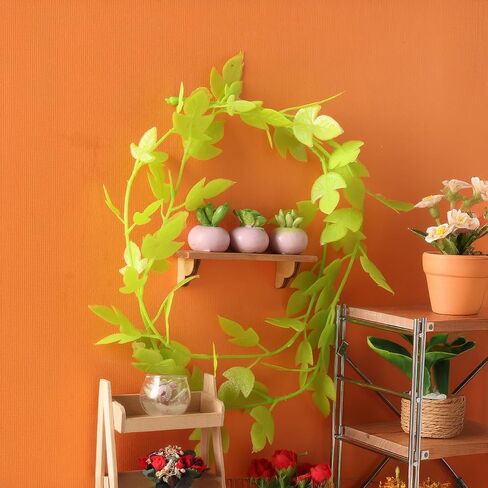 Miniature Leaf Vine 35IN,Fairy Garden Accessory,DIY Wreath,Miniature Greenery,Dollhouse Garland (Grape Leaf Vine) in Saudi Arabia