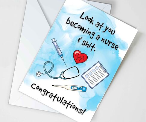 بطاقات التخرج الممرضة ، خريج مدرسة التمريض ، انظر إليك لتصبح بطاقة تهنئة ممرضة ، تهانينا لبطاقة GRAD لطالب ممرضات RN (انظر إليك) in Kuwait