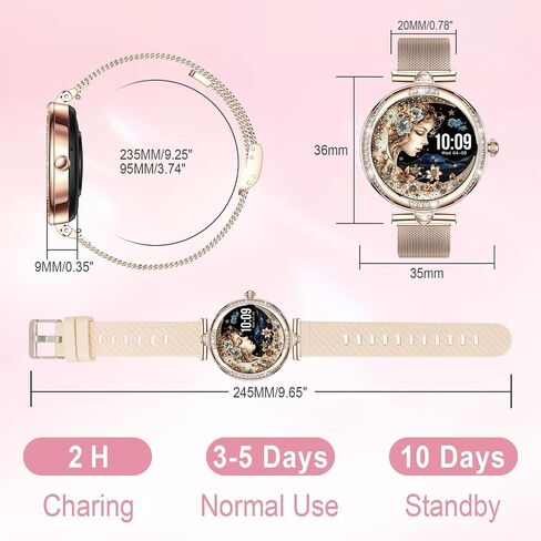 GADIXY Smart Watches for Women(Make/Answer Call) with Diamond:1.1" AMOLED Fitness Tracker for Heart Rate/Blood Pressure/SpO2/Sleep Monitor,Digital Running Women Smart Watch for Android/iOS in Saudi Arabia