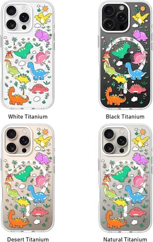 Cute Phone Case for iPhone 16 Compatible with Magsafe, Magnetic Accessories Support, Shockproof Clear Protective Cover for Women Men Boys Girls,Dinosaur Design 6.1" in Saudi Arabia