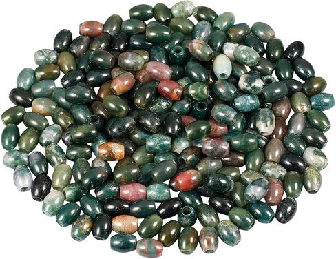 Nupuyai Pack of 30 Barrel Large Hole Beads for Jewelry Making, Polished Rondelle Stone Macrame Beads fit Charms Bracelet, Indian Agate in Saudi Arabia