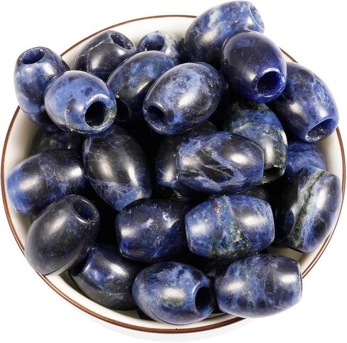 Nupuyai Pack of 30 Barrel Large Hole Beads for Jewelry Making, Polished Rondelle Stone Macrame Beads fit Charms Bracelet, Indian Agate in Saudi Arabia