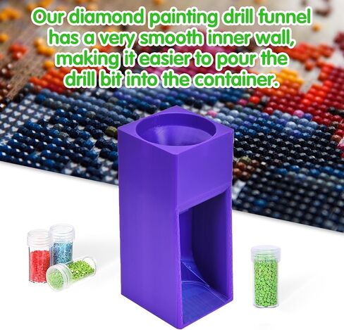 Diamond Painting Organizer,Diamond Painting Drill Funnel for Round Containers,Portable Diamond Art Funnel for Easy Transfer, Diamond Painting Accessories (Violet) in Kuwait