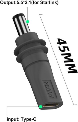 Starlink Mini Cable 16FT Starlink Mini USB C to DC Power Cable Cord 100W Input USB Type C to DC Cable, DC Power Cable Direct to USB-C for Starlink Mini Work with 100W+ PD Source Waterproof 5M/16FT in Saudi Arabia