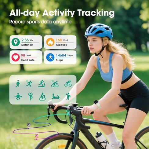 Smart Watch No App/Phone مطلوب ، ساعة ذكية 42 مم للنساء الرجال ، مشاهدة للياقة البدنية مع مراقبة معدل ضربات القلب ، تعقب النوم ، عداد الخطى ، عداد الخطوة ، IP68 مقاوم للماء ، لهواتف Android iOS in Kuwait