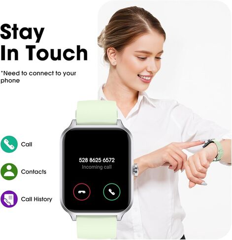 Smart Watch No App/Phone مطلوب ، ساعة ذكية 42 مم للنساء الرجال ، مشاهدة للياقة البدنية مع مراقبة معدل ضربات القلب ، تعقب النوم ، عداد الخطى ، عداد الخطوة ، IP68 مقاوم للماء ، لهواتف Android iOS in Kuwait