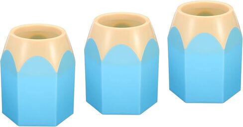 PATIKIL Pencil Holder, 3 Pack Pen Holder for Desk Cute Plastic Pencil Holder for Desk Pencil Holders Cup Organizer Pencil Shape, Pink in Saudi Arabia