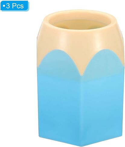 PATIKIL Pencil Holder, 3 Pack Pen Holder for Desk Cute Plastic Pencil Holder for Desk Pencil Holders Cup Organizer Pencil Shape, Pink in Saudi Arabia