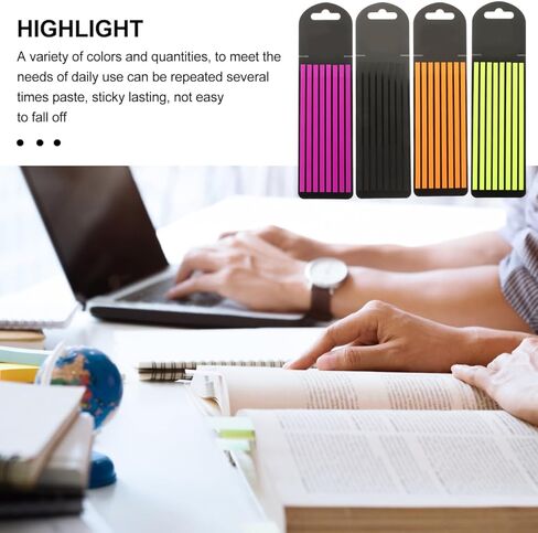 4pcs Highlighter Longy Long Tabs شفافة لزجة علامات صفحة طويلة كتب لشرح الكتب الإمدادات المدرسية للمكاتب الجمالية لوازم الدراسة in Kuwait