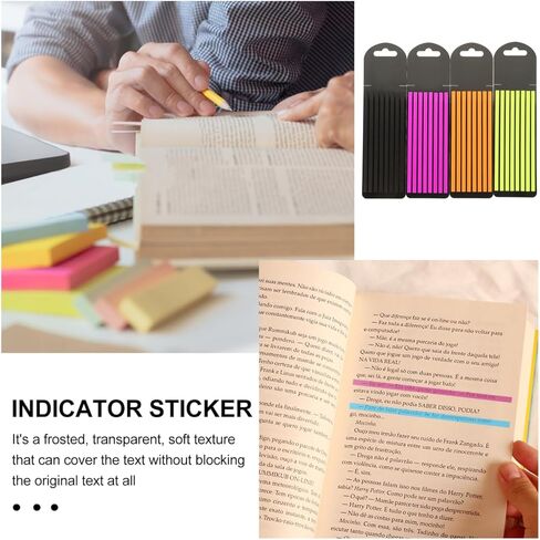 4pcs Highlighter Longy Long Tabs شفافة لزجة علامات صفحة طويلة كتب لشرح الكتب الإمدادات المدرسية للمكاتب الجمالية لوازم الدراسة in Kuwait