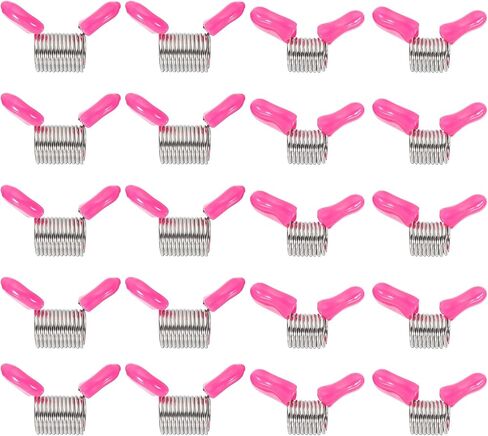 PATIKIL Bead Stopper for Jewelry Making, 20 Pcs 31mm/20mm Spring Bead Clamps Plated with Handle for Jewelry Bracelet Making, Pink in Saudi Arabia